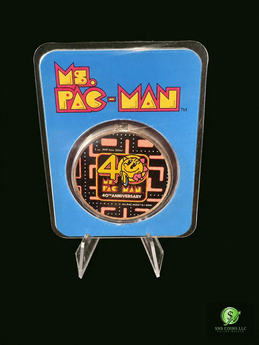 (1) 2021 Niue $2 Ms. PAC-MAN 40th Anniversary – Colorized 1 oz Silver Coin