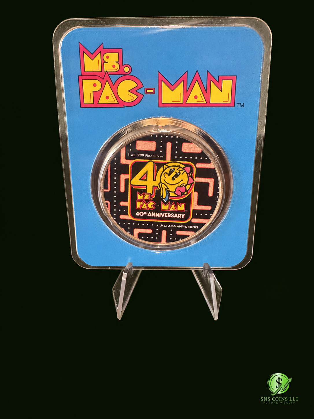 (1) 2021 Niue $2 Ms. PAC-MAN 40th Anniversary – Colorized 1 oz Silver Coin