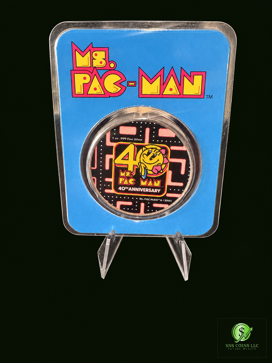 (1) 2021 Niue $2 Ms. PAC-MAN 40th Anniversary – Colorized 1 oz Silver Coin