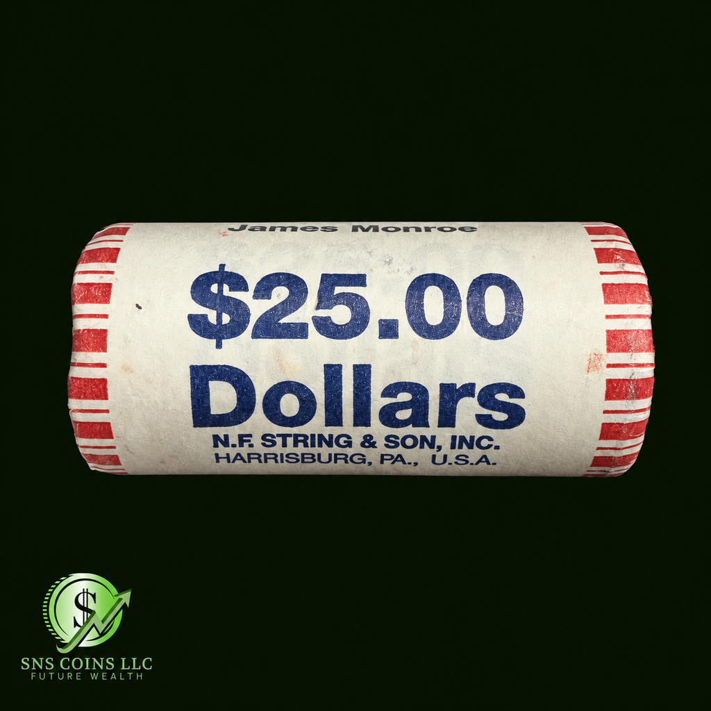 (1) James Monroe Presidential Dollar Sealed Roll - 25 Uncirculated Coins