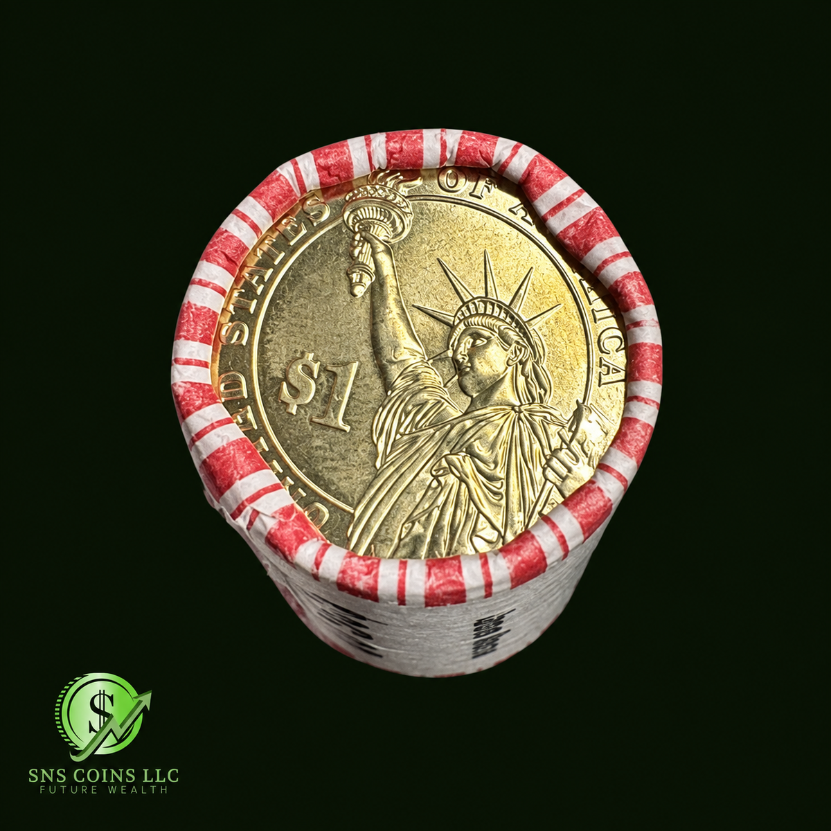 (1) James Monroe Presidential Dollar Sealed Roll - 25 Uncirculated Coins