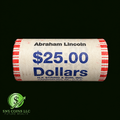 (1) Abraham Lincoln Presidential Dollar Sealed Roll - 25 Uncirculated Coins