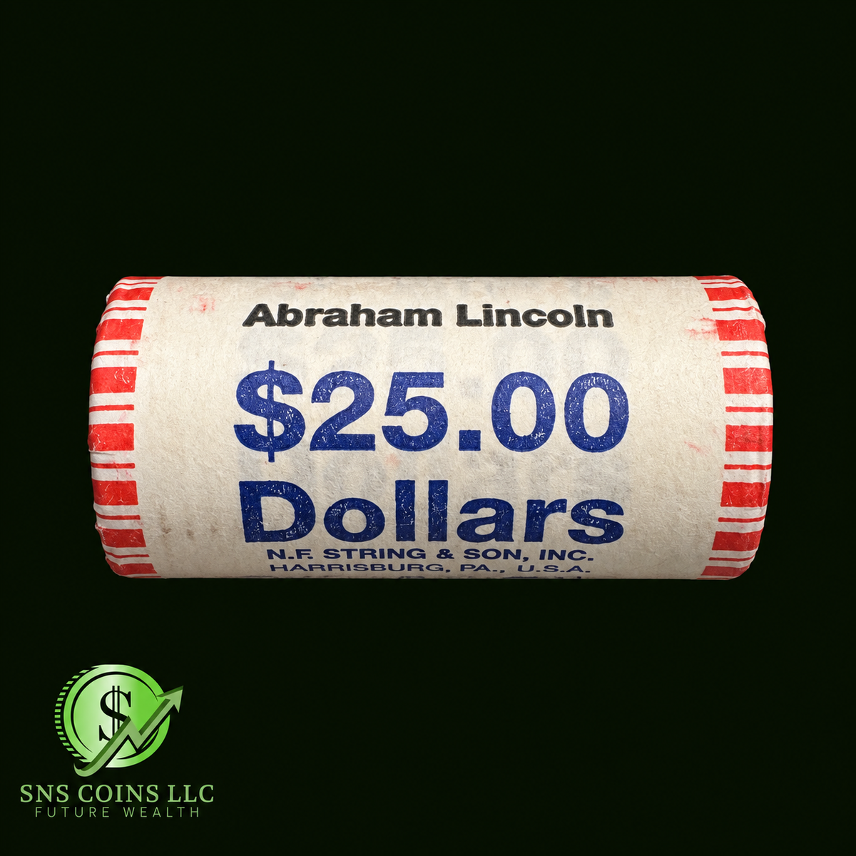 (1) Abraham Lincoln Presidential Dollar Sealed Roll - 25 Uncirculated Coins