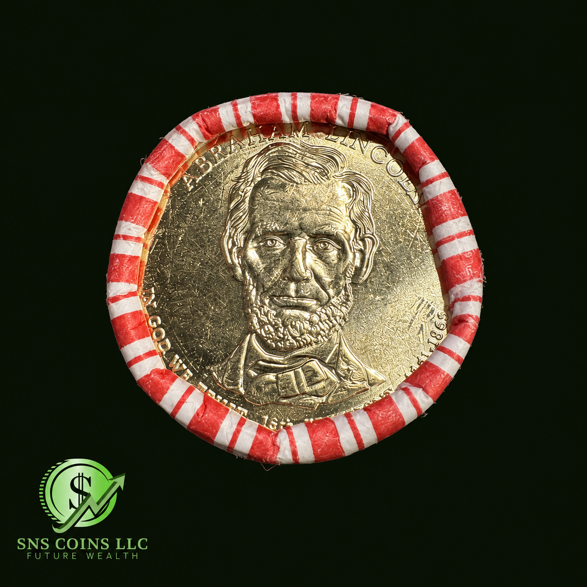(1) Abraham Lincoln Presidential Dollar Sealed Roll - 25 Uncirculated Coins