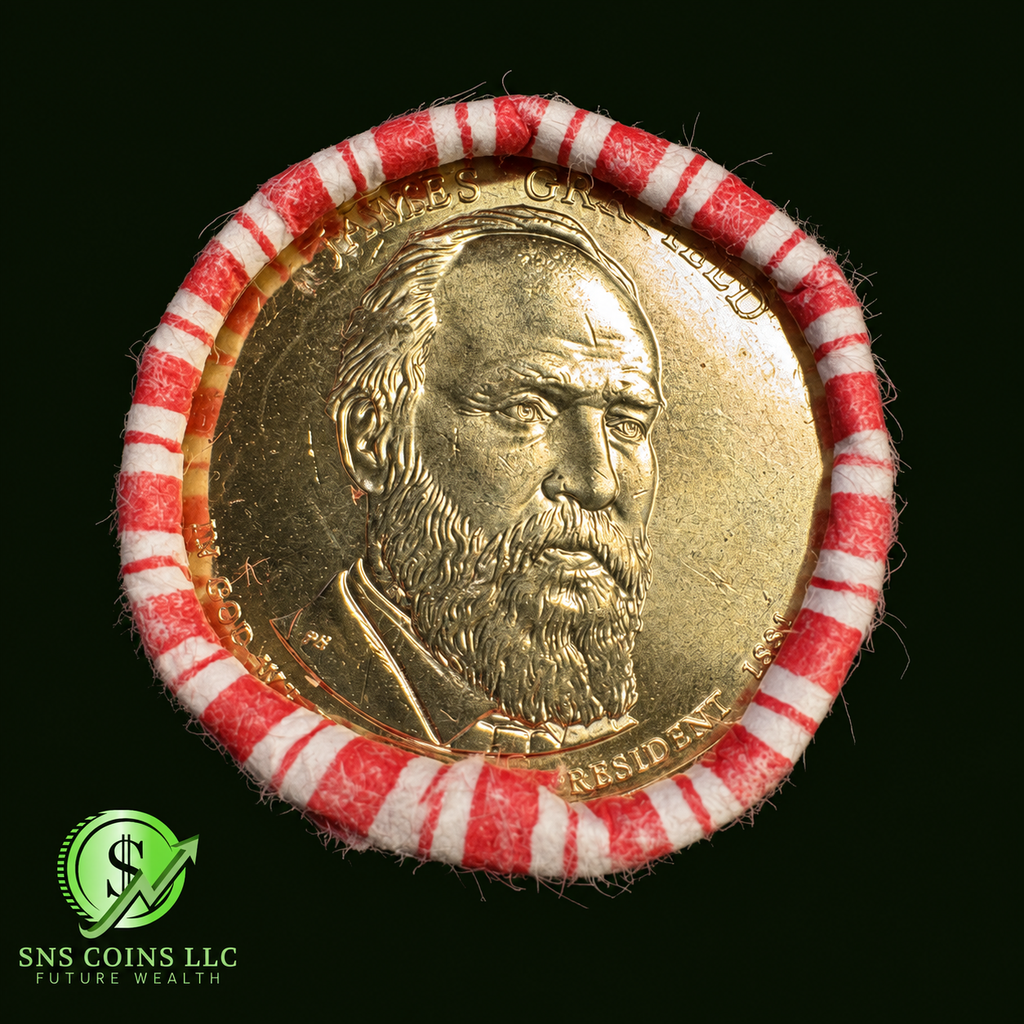 (1) James A. Garfield Presidential Dollar Sealed Roll - 25 Uncirculated Coins