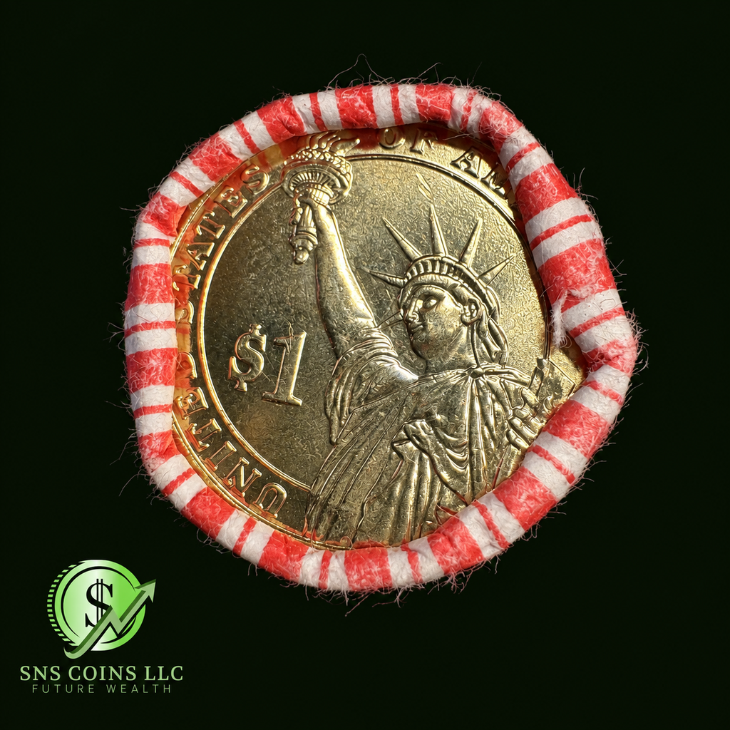 (1) James A. Garfield Presidential Dollar Sealed Roll - 25 Uncirculated Coins